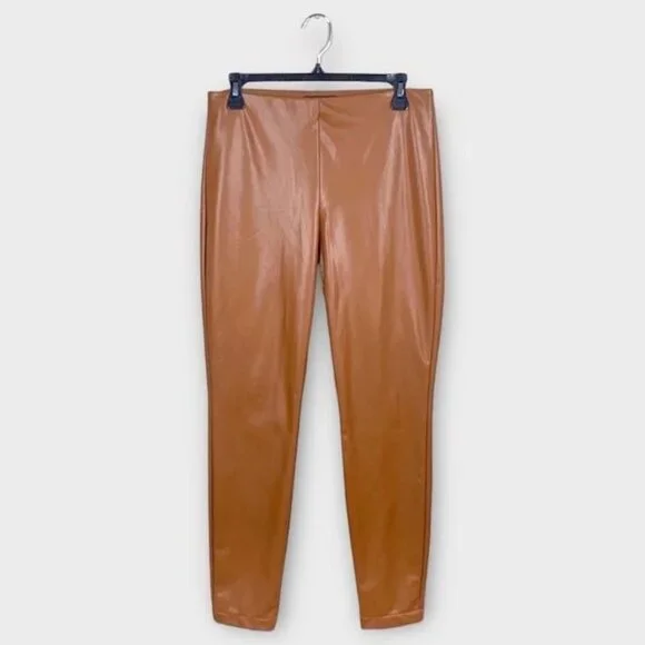 Banana Republic High Rise Vegan Leather Leggings Brown, Size Small - Picture 2 of 4
